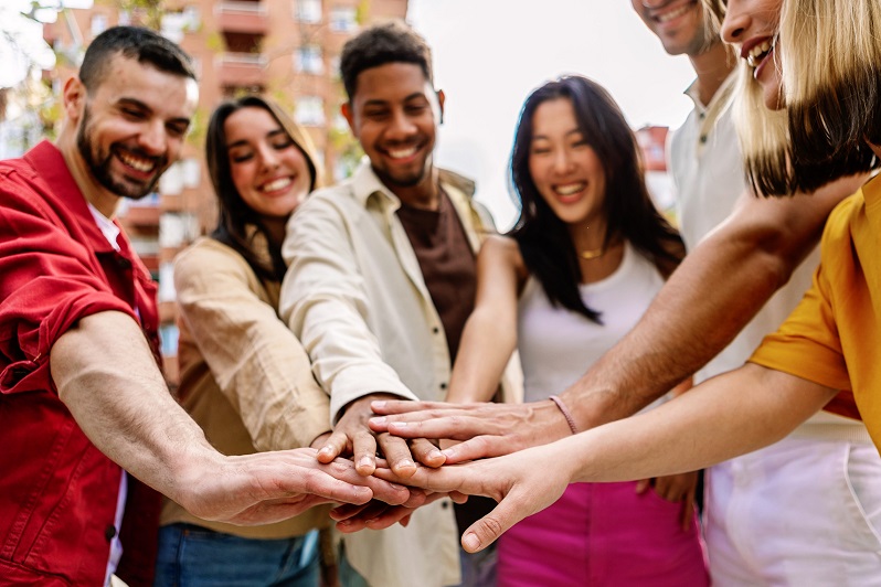 Friends Joining Hands